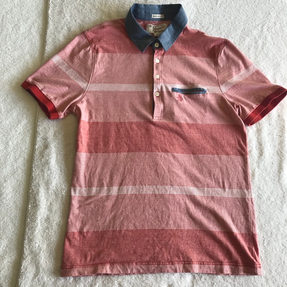 Penguin Men’s Coral Polo T-Shirt Heritage Slim Fit
